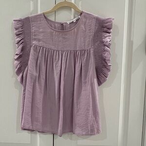 Lavender ruffle sleeve English Factory top